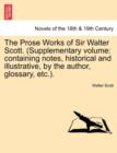 Image for The Prose Works of Sir Walter Scott. (Supplementary Volume