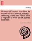 Image for Notes on Chromic Iron Ore : Its Modes of Occurrence, Mining, Dressing, Uses and Value; With a Register of New South Wales Localities.