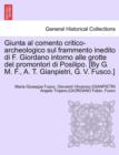 Image for Giunta Al Comento Critico-Archeologico Sul Frammento Inedito Di F. Giordano Intorno Alle Grotte del Promontori Di Posilipo. [By G. M. F., A. T. Gianpi
