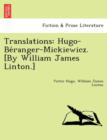 Image for Translations : Hugo-Be Ranger-Mickiewicz. [By William James Linton.]