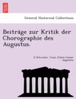 Image for Beitra GE Zur Kritik Der Chorographie Des Augustus.