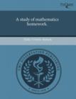 Image for A Study of Mathematics Homework