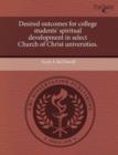 Image for Desired Outcomes for College Students&#39; Spiritual Development in Select Church of Christ Universities