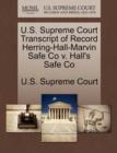 Image for U.S. Supreme Court Transcript of Record Herring-Hall-Marvin Safe Co V. Hall&#39;s Safe Co