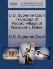 Image for U.S. Supreme Court Transcript of Record Village of Norwood V. Baker