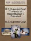 Image for U.S. Supreme Court Transcript of Record Callan V. Bransford