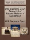 Image for U.S. Supreme Court Transcript of Record Manson V. Duncanson