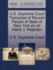 Image for U.S. Supreme Court Transcript of Record People of State of New York Ex Rel Hatch V. Reardon