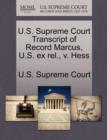 Image for U.S. Supreme Court Transcript of Record Marcus, U.S. Ex Rel., V. Hess
