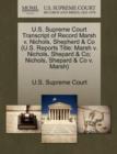 Image for U.S. Supreme Court Transcript of Record Marsh V. Nichols, Shepherd &amp; Co (U.S. Reports Title