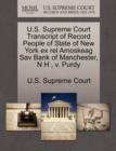 Image for U.S. Supreme Court Transcript of Record People of State of New York Ex Rel Amoskeag Sav Bank of Manchester, N H, V. Purdy