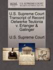 Image for U.S. Supreme Court Transcript of Record Oelwerke Teutonia V. Erlanger &amp; Galinger