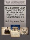 Image for U.S. Supreme Court Transcript of Record Continental Wall Paper Co V. Louis Voight &amp; Sons Co