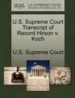 Image for U.S. Supreme Court Transcript of Record Hirson V. Koch