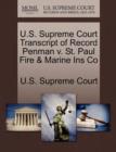 Image for U.S. Supreme Court Transcript of Record Penman V. St. Paul Fire &amp; Marine Ins Co