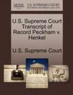Image for U.S. Supreme Court Transcript of Record Peckham V. Henkel