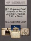 Image for U.S. Supreme Court Transcript of Record Jerome H. Remick &amp; Co V. Stern