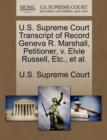 Image for U.S. Supreme Court Transcript of Record Geneva R. Marshall, Petitioner, V. Elvie Russell, Etc., et al.