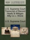 Image for U.S. Supreme Court Transcript of Record Heath &amp; Milligan Mfg Co V. Worst