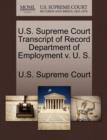 Image for U.S. Supreme Court Transcript of Record Department of Employment V. U. S.