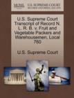 Image for U.S. Supreme Court Transcript of Record N. L. R. B. V. Fruit and Vegetable Packers and Warehousemen, Local 760