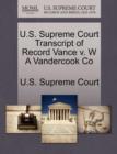 Image for U.S. Supreme Court Transcript of Record Vance V. W a Vandercook Co