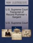 Image for U.S. Supreme Court Transcript of Record Plummer V. Sargent