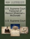 Image for U.S. Supreme Court Transcript of Record Whelchel V. McDonald