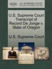Image for U.S. Supreme Court Transcript of Record de Jonge V. State of Oregon