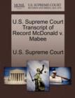 Image for U.S. Supreme Court Transcript of Record McDonald V. Mabee