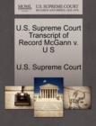 Image for U.S. Supreme Court Transcript of Record McGann V. U S