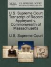 Image for U.S. Supreme Court Transcript of Record Appleyard V. Commonwealth of Massachusetts