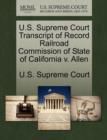 Image for U.S. Supreme Court Transcript of Record Railroad Commission of State of California V. Allen