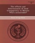 Image for The Effects and Determinants of Local Transparency in Mexico: Who&#39;s Accountable?