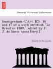 Image for Immigration.-L&#39;Art. [Ch. 16 and 17 of a work entitled