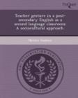 Image for Teacher Gesture in a Post-Secondary English as a Second Language Classroom: A Sociocultural Approach