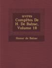 Image for Uvres Completes de H. de Balzac, Volume 18