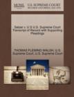 Image for Salzer V. U S U.S. Supreme Court Transcript of Record with Supporting Pleadings