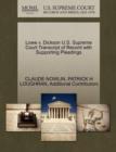 Image for Lowe V. Dickson U.S. Supreme Court Transcript of Record with Supporting Pleadings