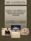 Image for Posados V. City of Manila U.S. Supreme Court Transcript of Record with Supporting Pleadings