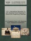 Image for U S V. International Harvester Co U.S. Supreme Court Transcript of Record with Supporting Pleadings