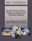 Image for City and County of Denver V. Stenger U.S. Supreme Court Transcript of Record with Supporting Pleadings