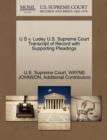 Image for U S V. Ludey U.S. Supreme Court Transcript of Record with Supporting Pleadings