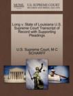 Image for Long V. State of Louisiana U.S. Supreme Court Transcript of Record with Supporting Pleadings