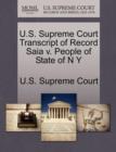 Image for U.S. Supreme Court Transcript of Record Saia V. People of State of N y