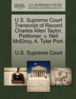 Image for U.S. Supreme Court Transcript of Record Charles Allen Taylor, Petitioner, V. Neil McElroy, A. Tyler Port.