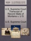 Image for U.S. Supreme Court Transcript of Record State of Montana V. U S