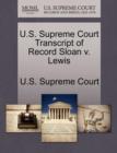 Image for U.S. Supreme Court Transcript of Record Sloan V. Lewis