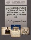 Image for U.S. Supreme Court Transcript of Record Williamson V. Lee Optical of Oklahoma Inc.