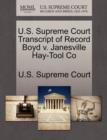 Image for U.S. Supreme Court Transcript of Record Boyd v. Janesville Hay-Tool Co